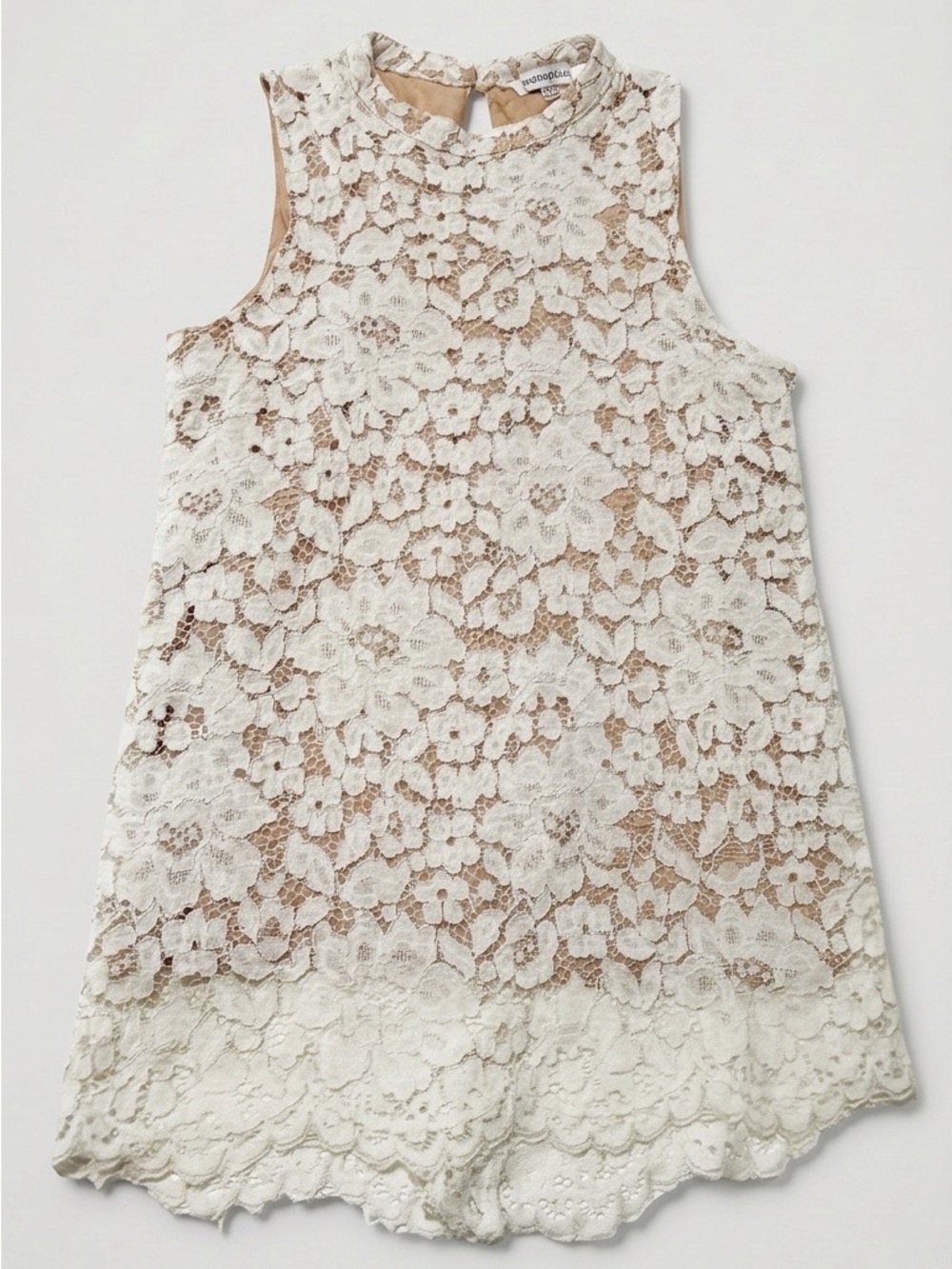Rose & Olive Cream Lace Overlay Tank